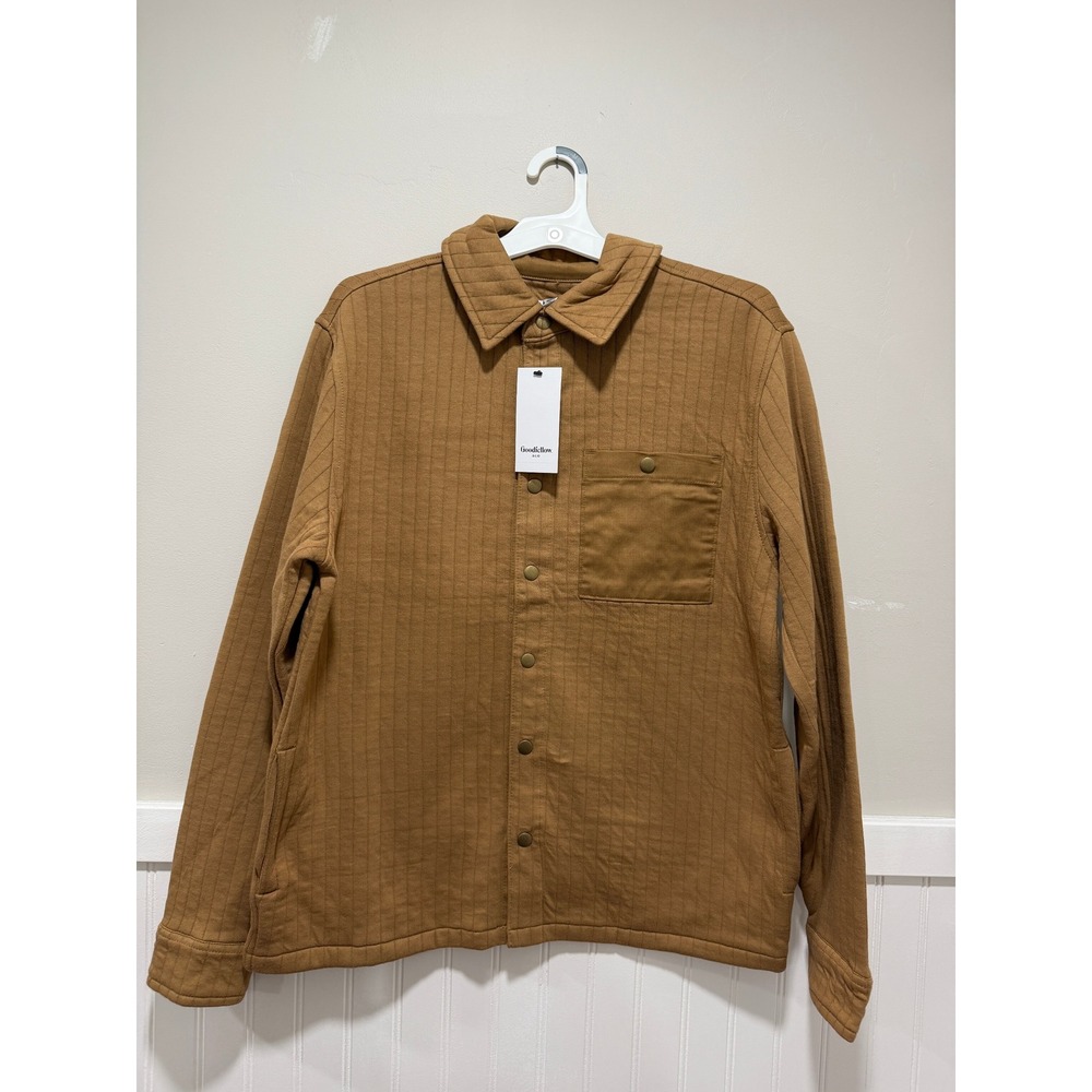 Goodfellow & Co. Button Down Shacket Brown Men Size Medium NWT